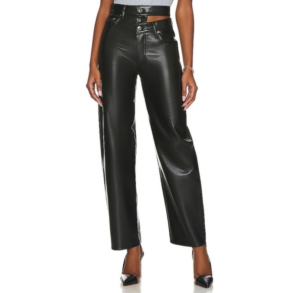 Agolde | Recyled Leather Broken Waistband Pant - Picture 7 of 14